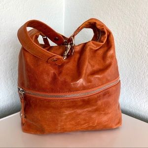 HOBO International Purse Brown Leather Shoulder Bag Satchel in Cinnamon Tan